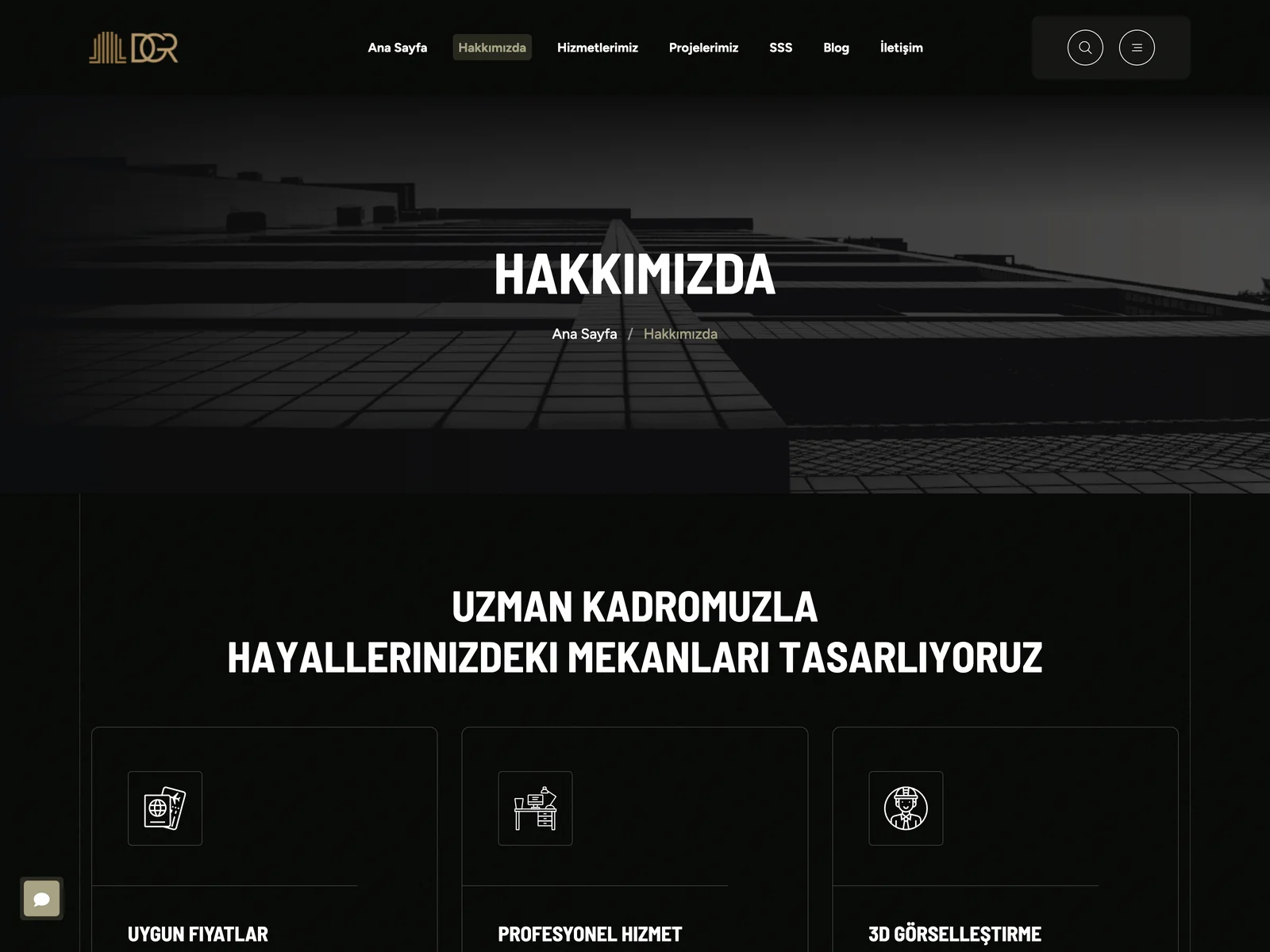 DGR Mimarlık hakkımızda sayfası